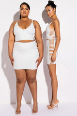 MISBEHAVED BANDAGE CUTOUT CROP TOP