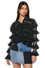 MISS EVERYTHING TEXTURED BUTTONDOWN TOP
