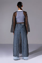 MISS MYSTERIOUS MESH GRID KIMONO DUSTER
