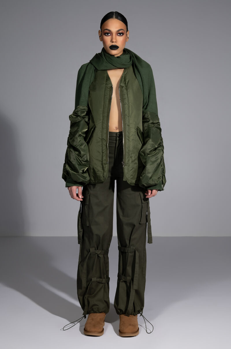MULTIFUNCTION BOMBER SCARF JACKET
