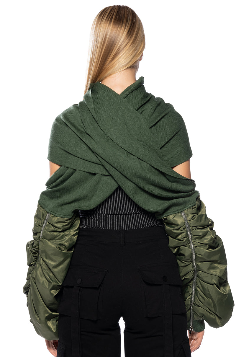MULTIFUNCTION BOMBER SCARF JACKET