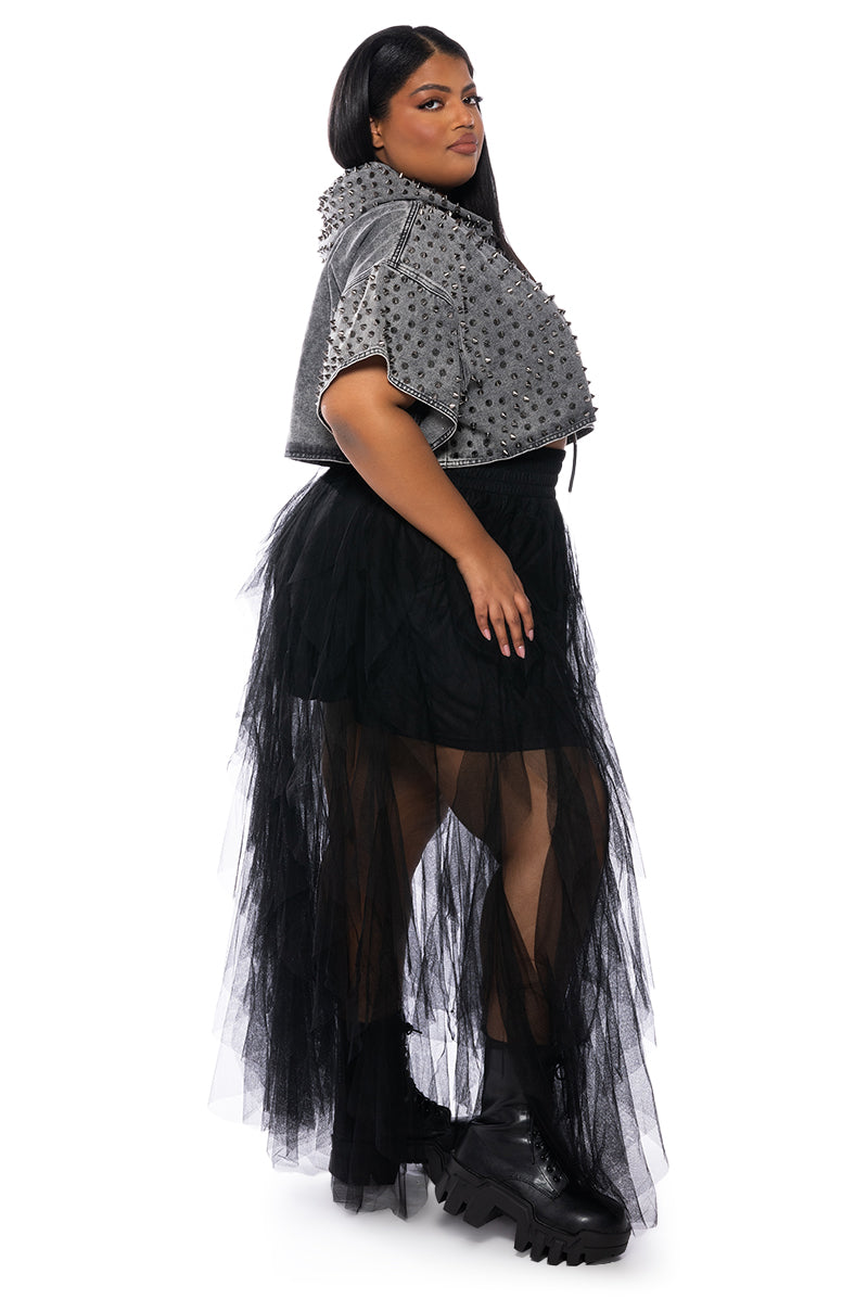 MODERN ROYALTY LAYERED MESH MAXI SKIRT