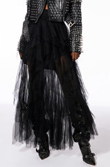 MODERN ROYALTY LAYERED MESH MAXI SKIRT