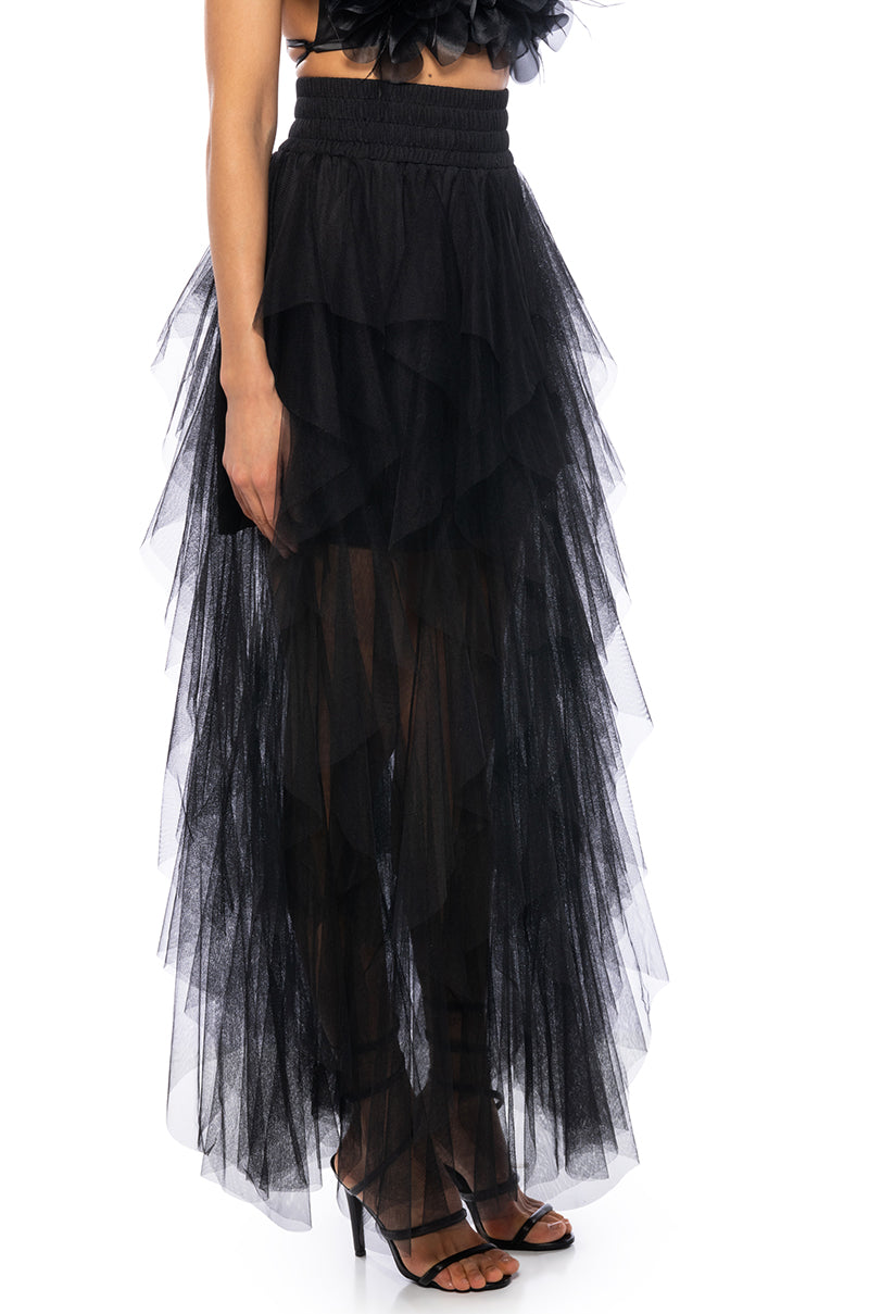 MODERN ROYALTY LAYERED MESH MAXI SKIRT