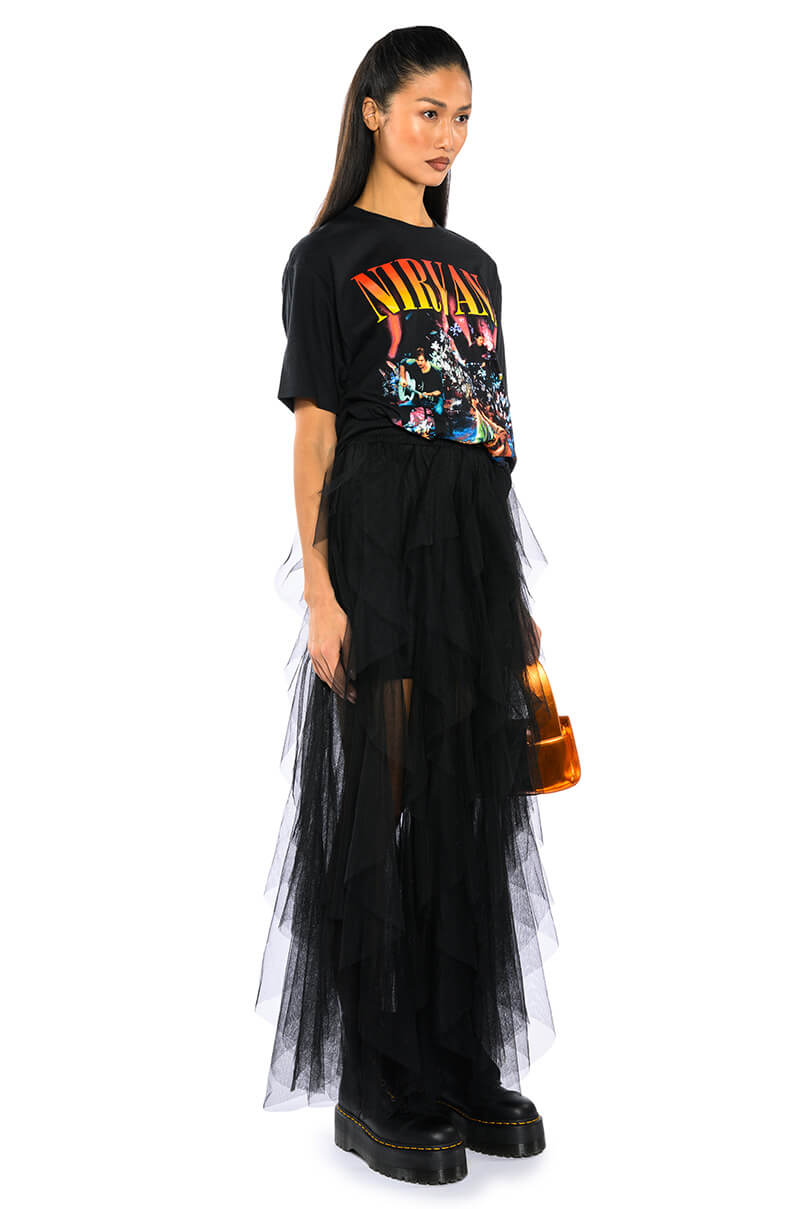 MODERN ROYALTY LAYERED MESH MAXI SKIRT