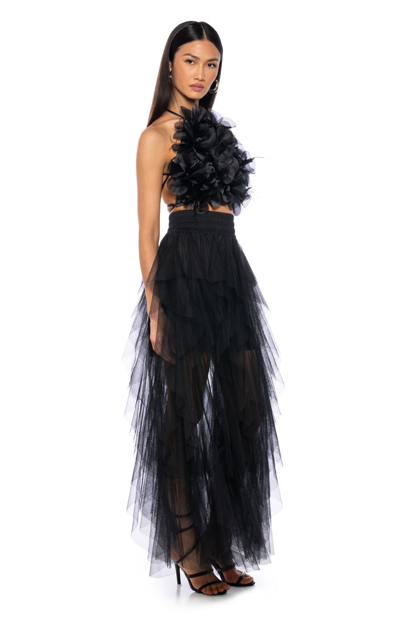 MODERN ROYALTY LAYERED MESH MAXI SKIRT