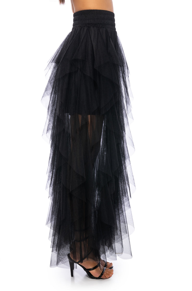 MODERN ROYALTY LAYERED MESH MAXI SKIRT