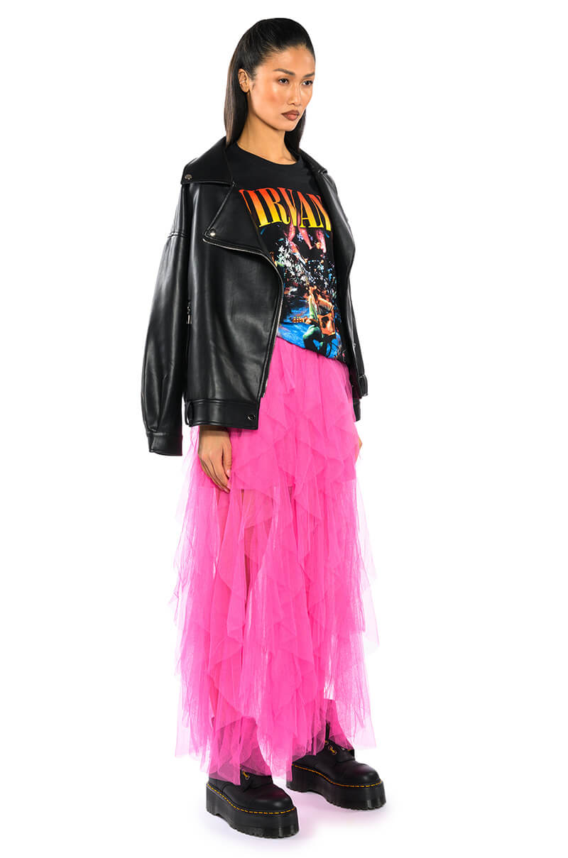 MODERN ROYALTY LAYERED MESH MAXI SKIRT