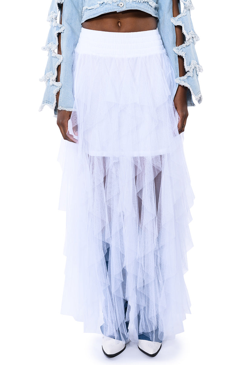 MODERN ROYALTY LAYERED MESH MAXI SKIRT