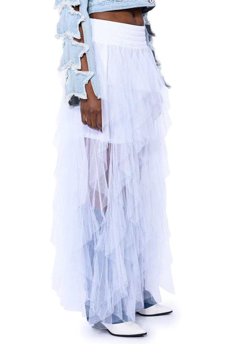 MODERN ROYALTY LAYERED MESH MAXI SKIRT