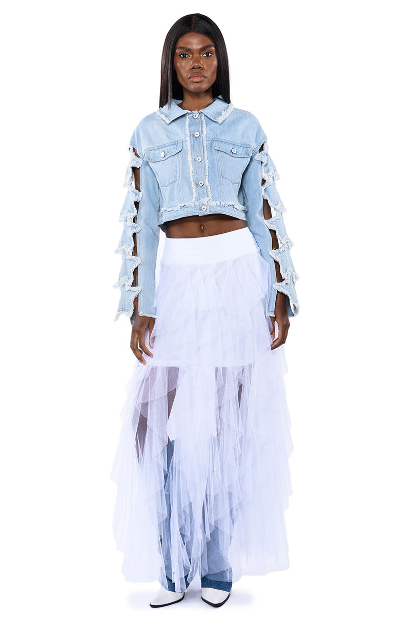 MODERN ROYALTY LAYERED MESH MAXI SKIRT