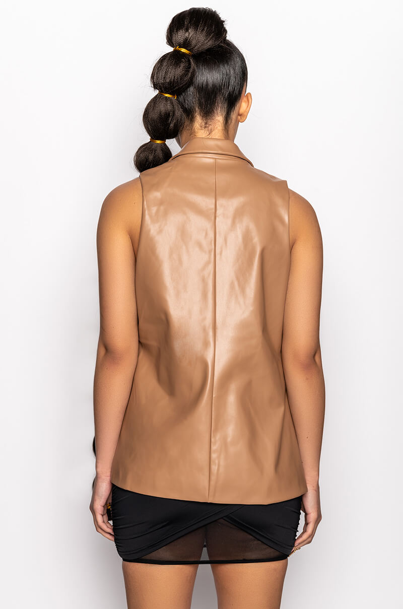 LEXI PU BLAZER VEST