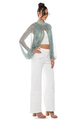 MONICA SHEER OVERLAY BLOUSE