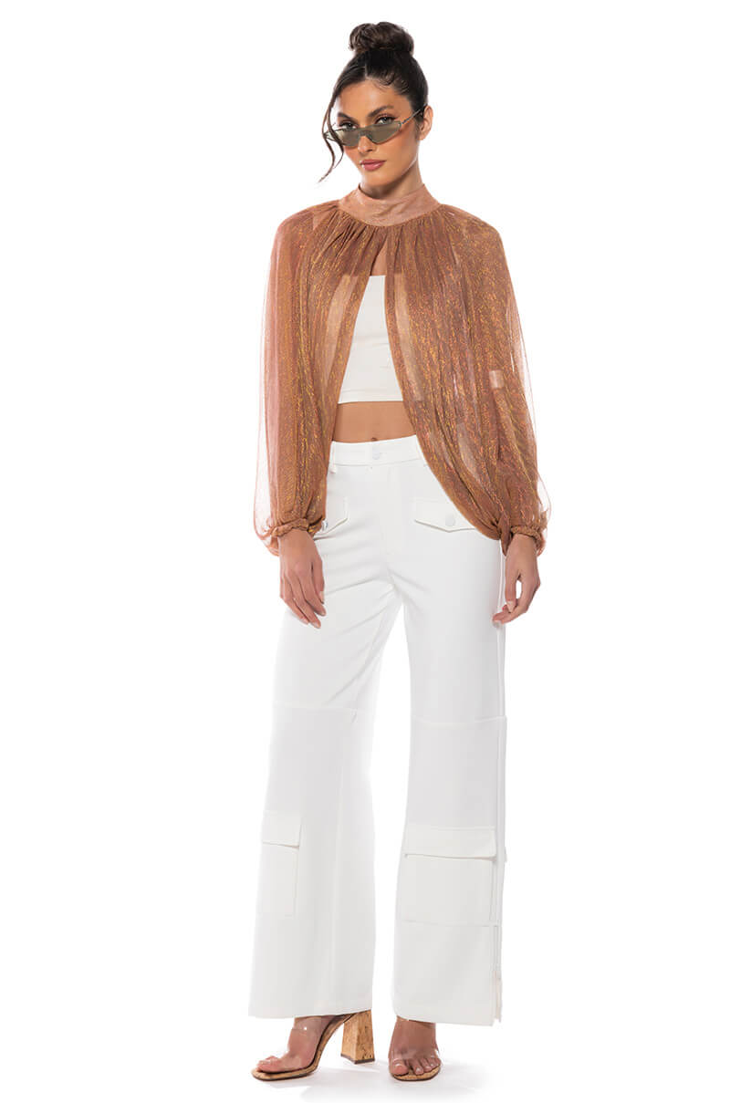 MONICA SHEER OVERLAY BLOUSE