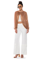 MONICA SHEER OVERLAY BLOUSE