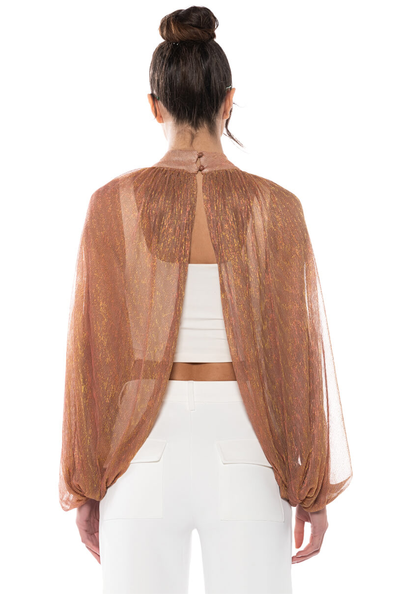 MONICA SHEER OVERLAY BLOUSE