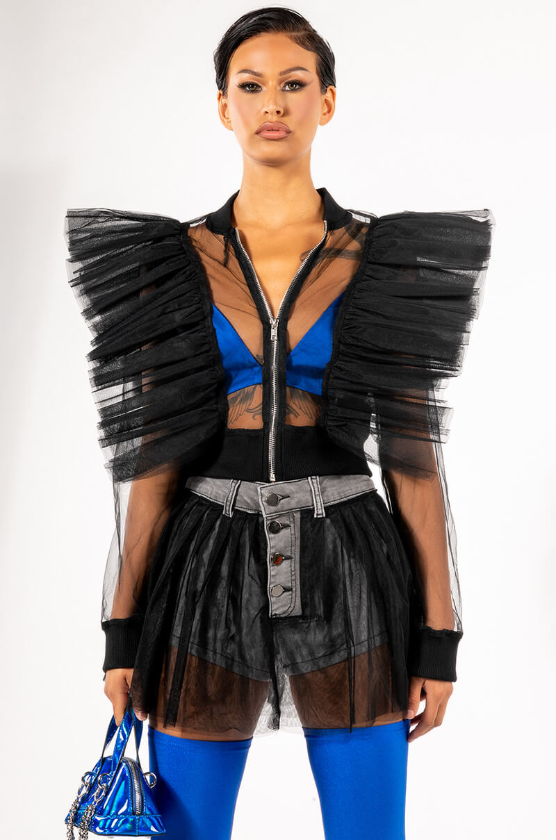 MOULIN ROUGE MESH BOMBER JACKET