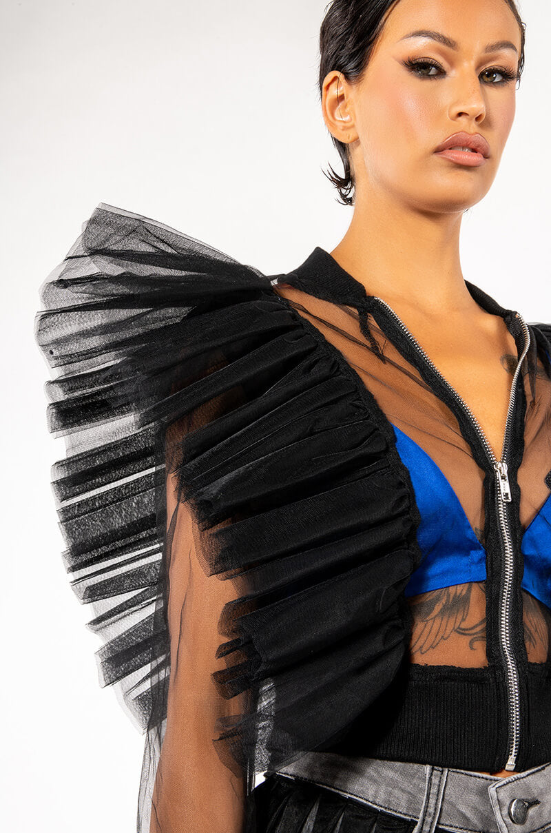 MOULIN ROUGE MESH BOMBER JACKET