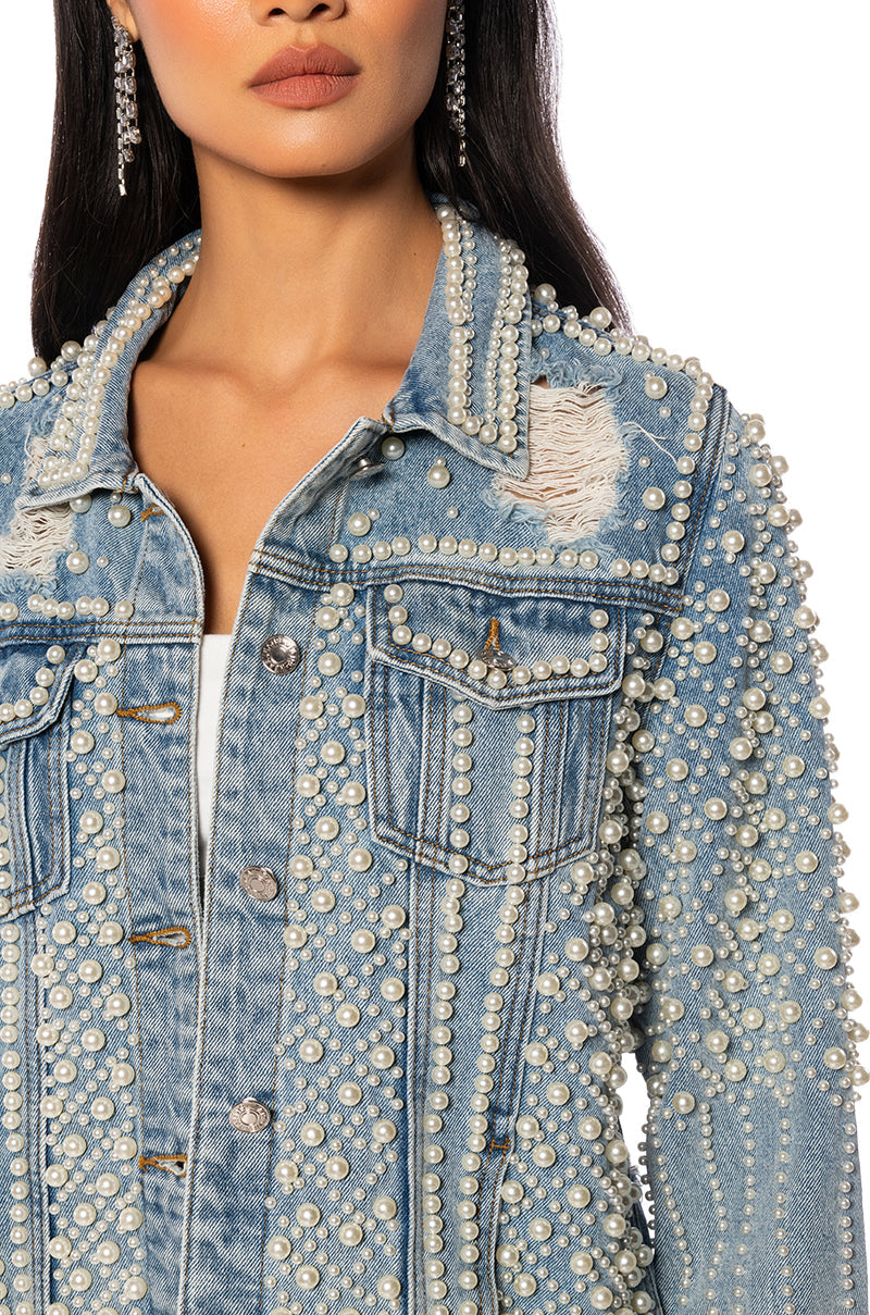 MOVE IN SILENCE PEARL DENIM JACKET