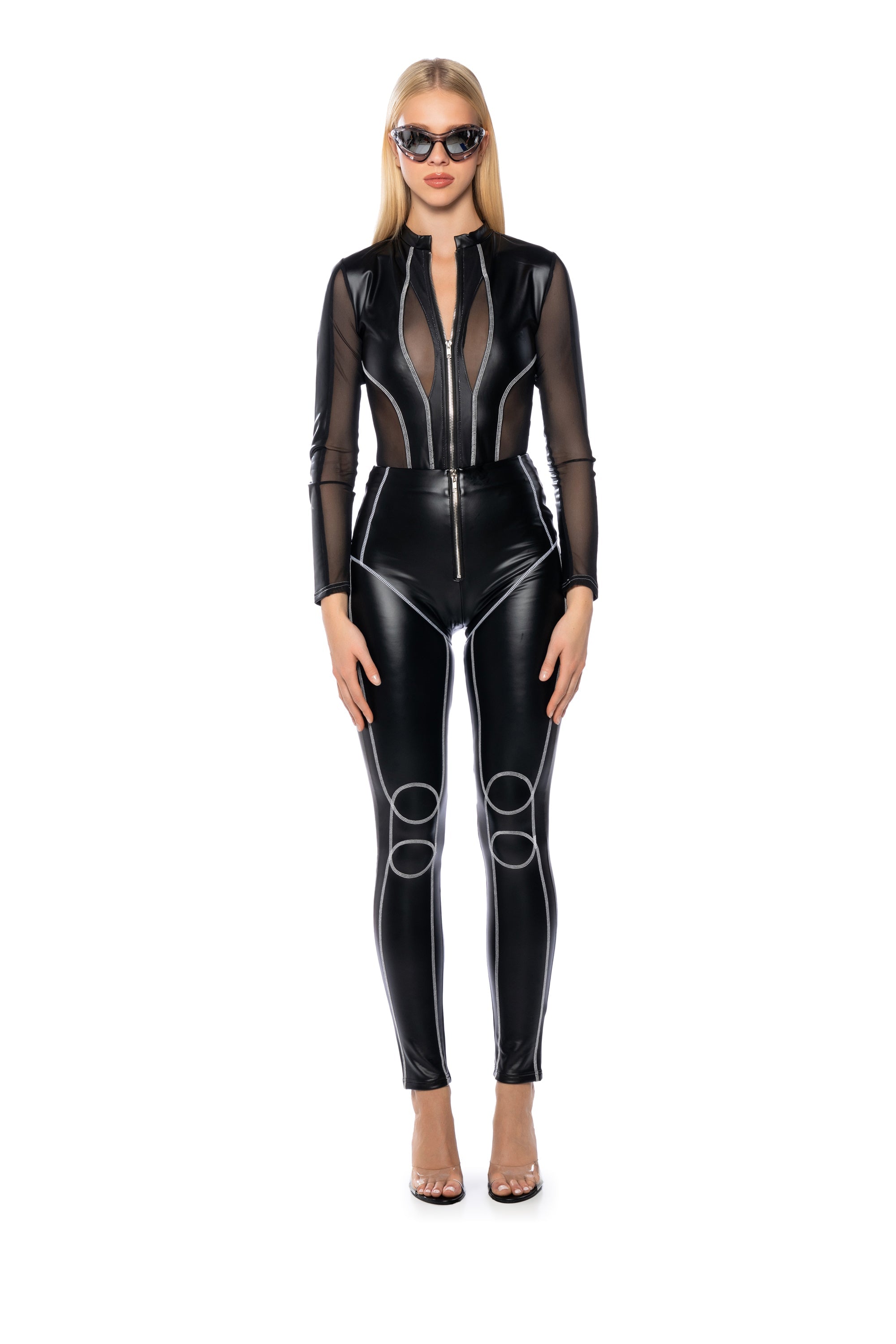 MOVE THROUGH FAUX LEATHER PANT