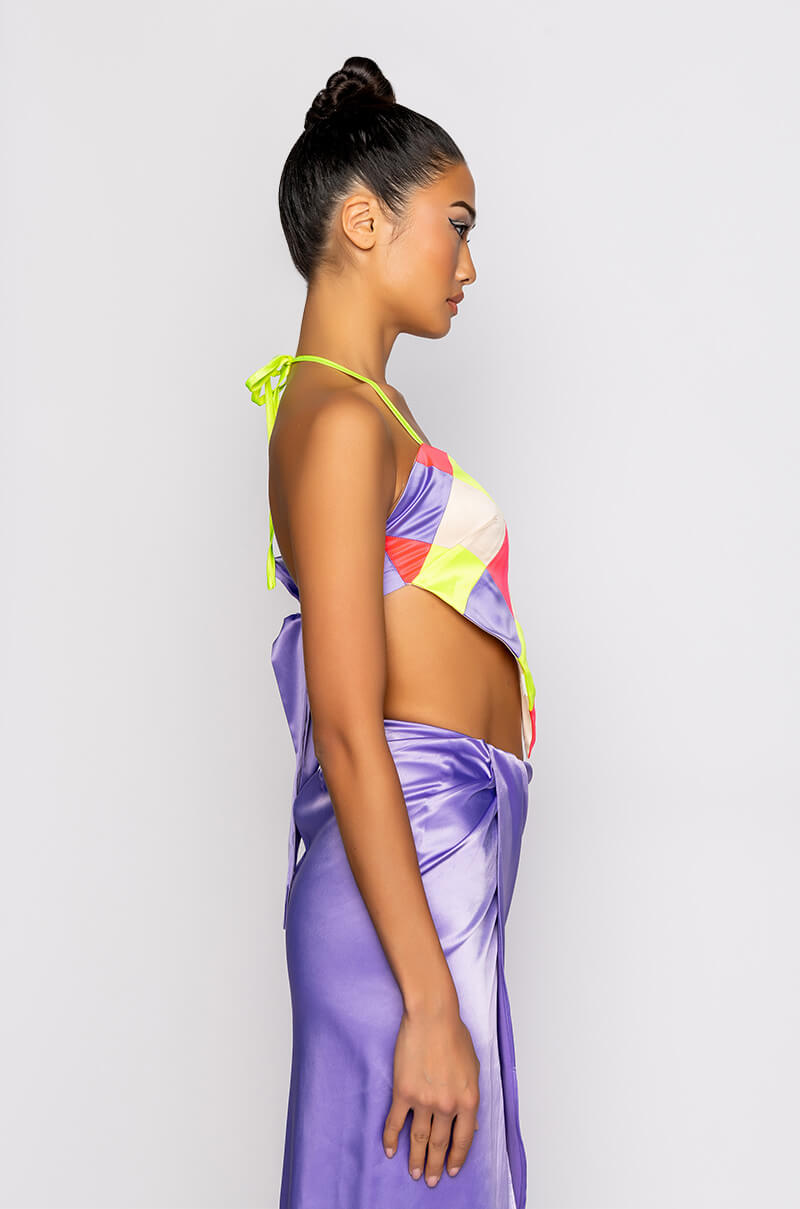 MULTITUDE PATCHWORK HANDKERCHIEF CROP TOP