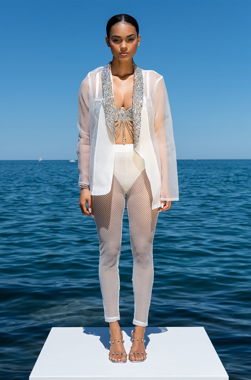 MUST BE LOVE ON RHINESTONE STUDDED LAPEL