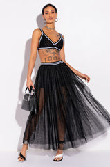 OFF DUTY MESH MAXI SKIRT