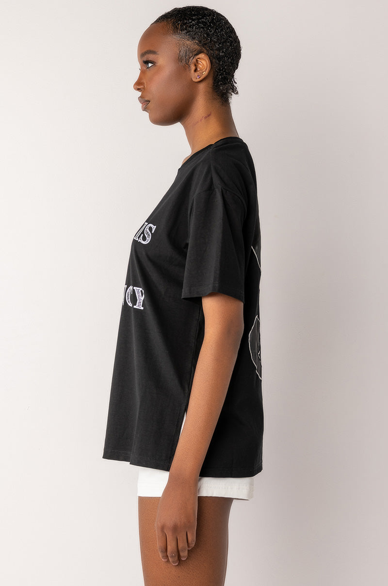 MY ENERGY IS MY CURRENCY OVERSIZED CUT OUT TSHIRT