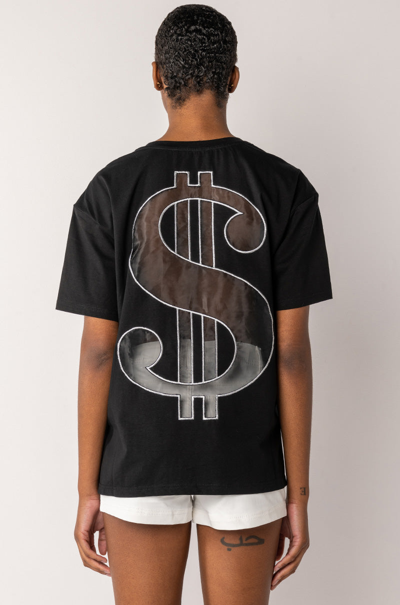 MY ENERGY IS MY CURRENCY OVERSIZED CUT OUT TSHIRT