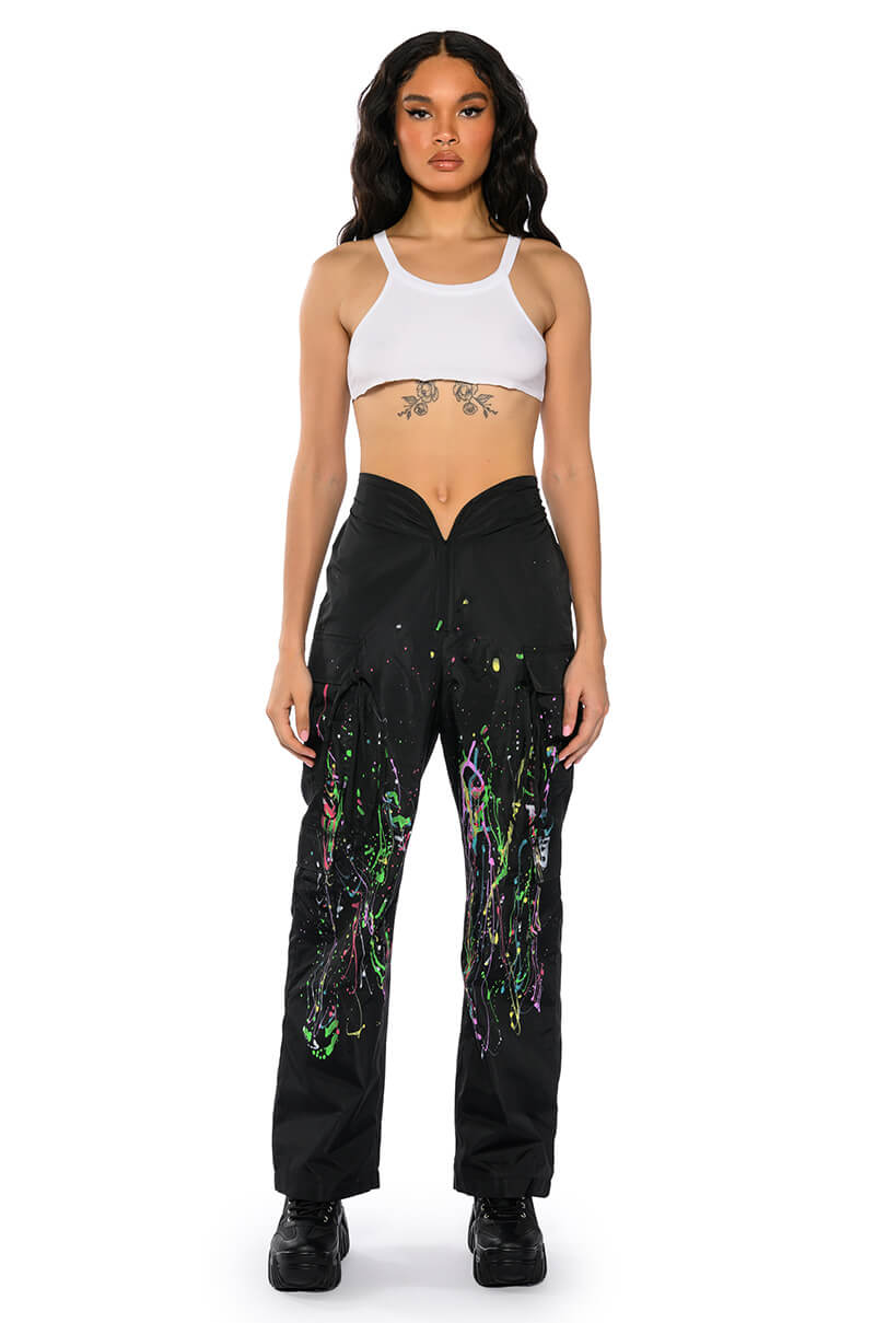 MY TIME PAINTED WIDE LEG PANTS