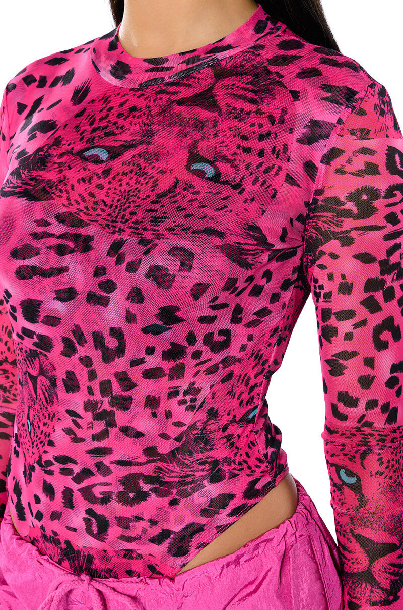 NATURE CALLING CHEETAH PRINT LONG SLEEVE BODYSUIT