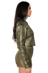 NEBULA METALLIC COATED TURTLENECK SWEATER