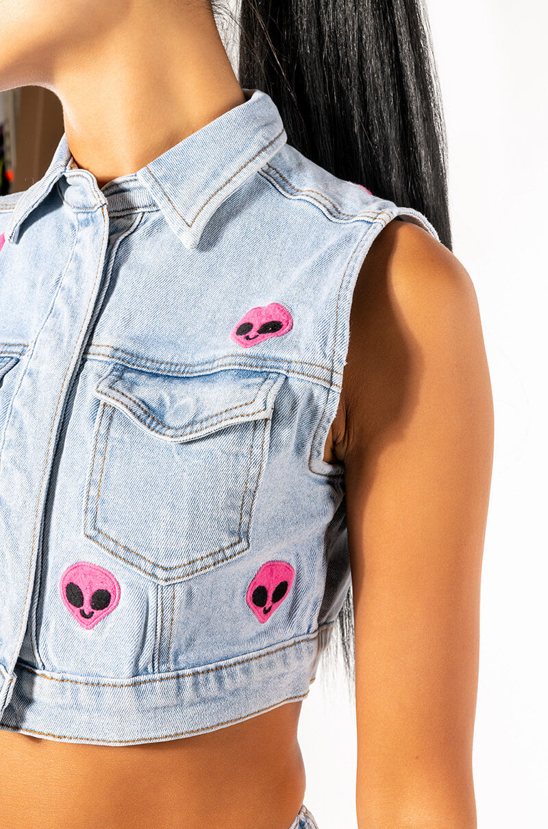 NEBULA PATCHED DENIM VEST