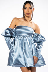NEVERLAND OFF THE SHOULDER MINI BUBBLE DRESS