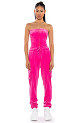 NEW RULES VELVET ZIP UP CORSET