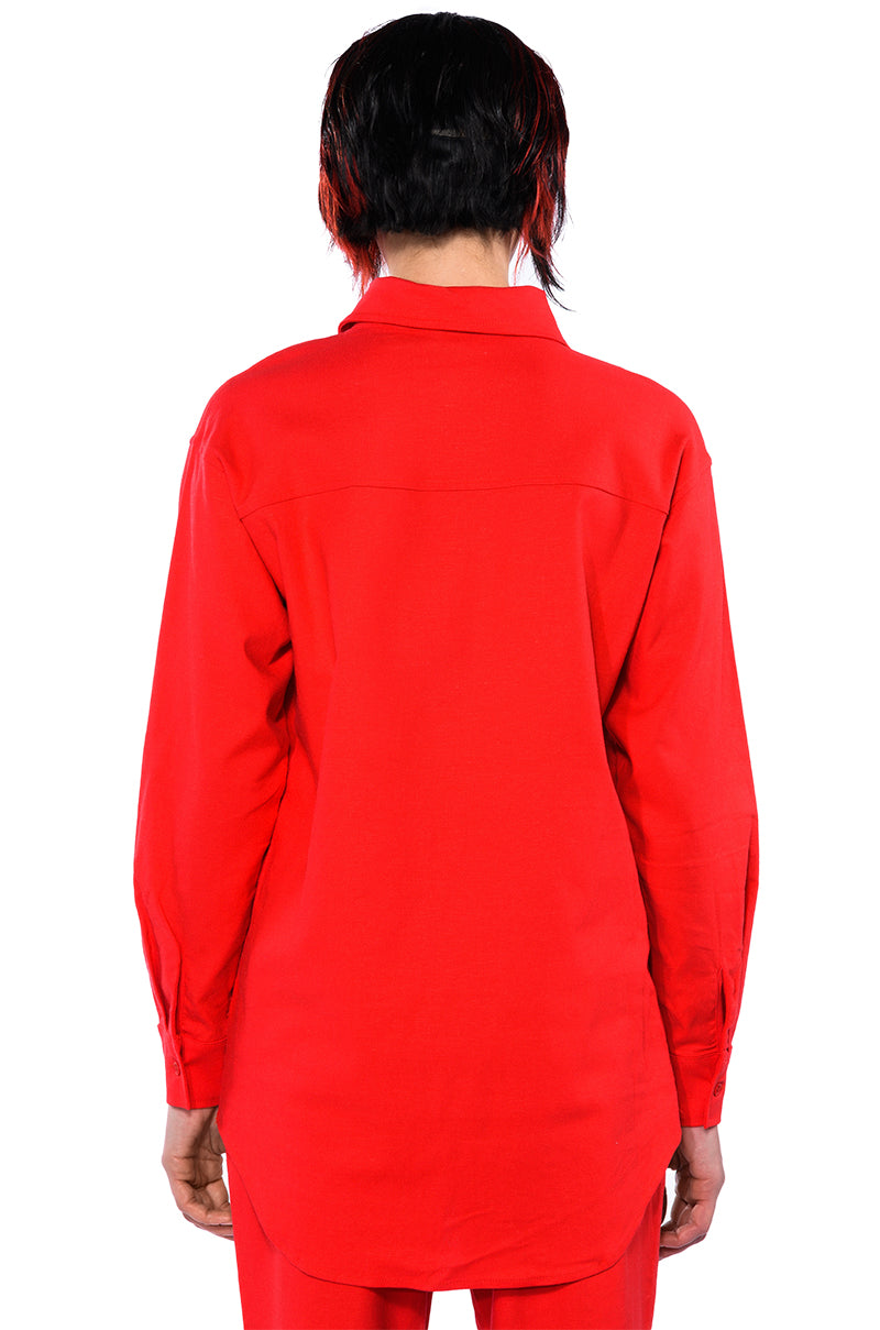 NEW SOCIETY PRINTED BUTTON DOWN TOP