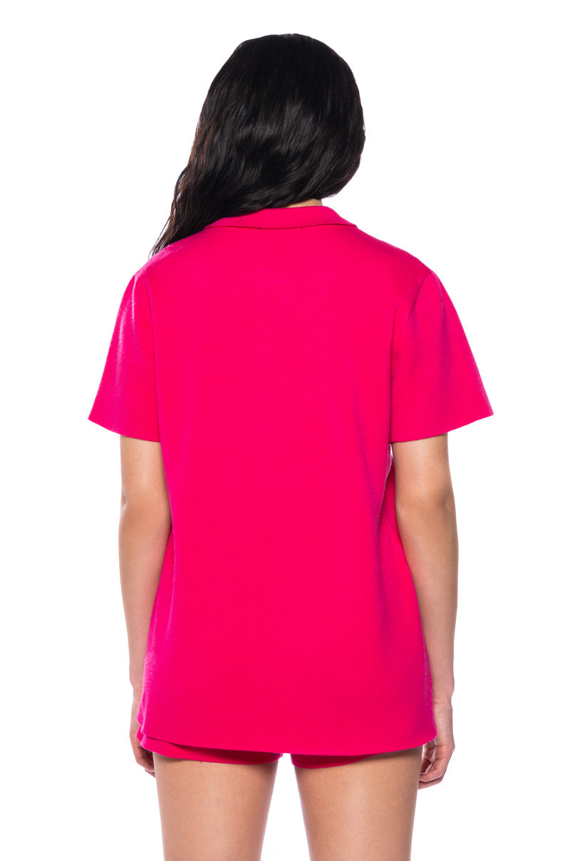 NIGHTS ALONE KNIT BUTTON DOWN SHIRT
