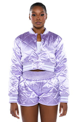 NO CAP QUILTED SATIN DOLPHIN SHORTS