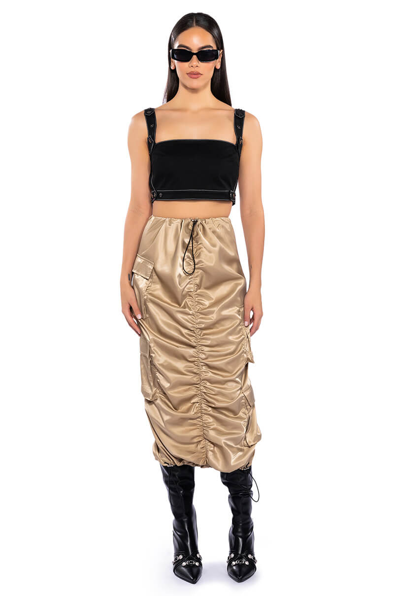 NO STOPPIN ME CARGO MIDI SKIRT
