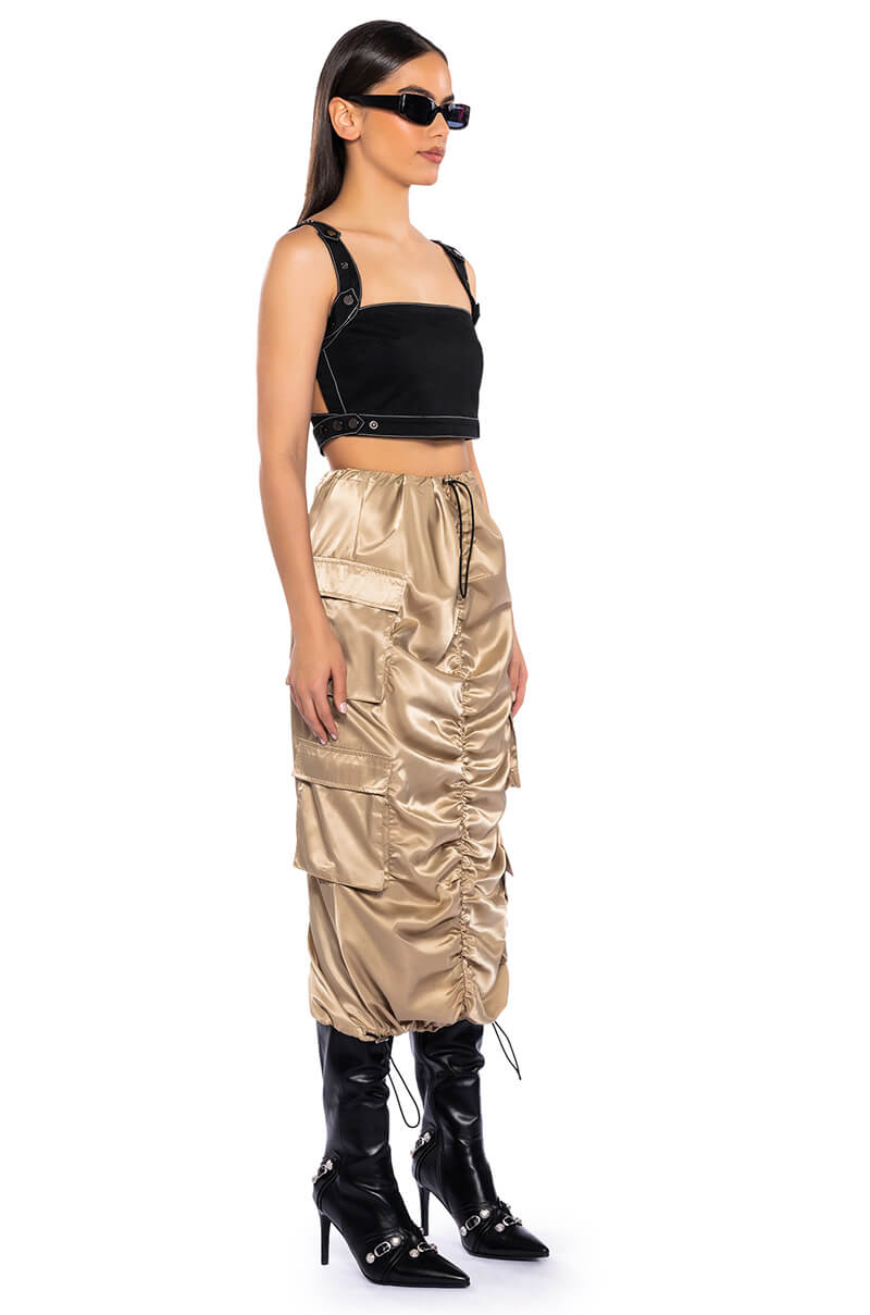 NO STOPPIN ME CARGO MIDI SKIRT
