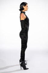 NO STOPPING ME MESH GLOVED CATSUIT