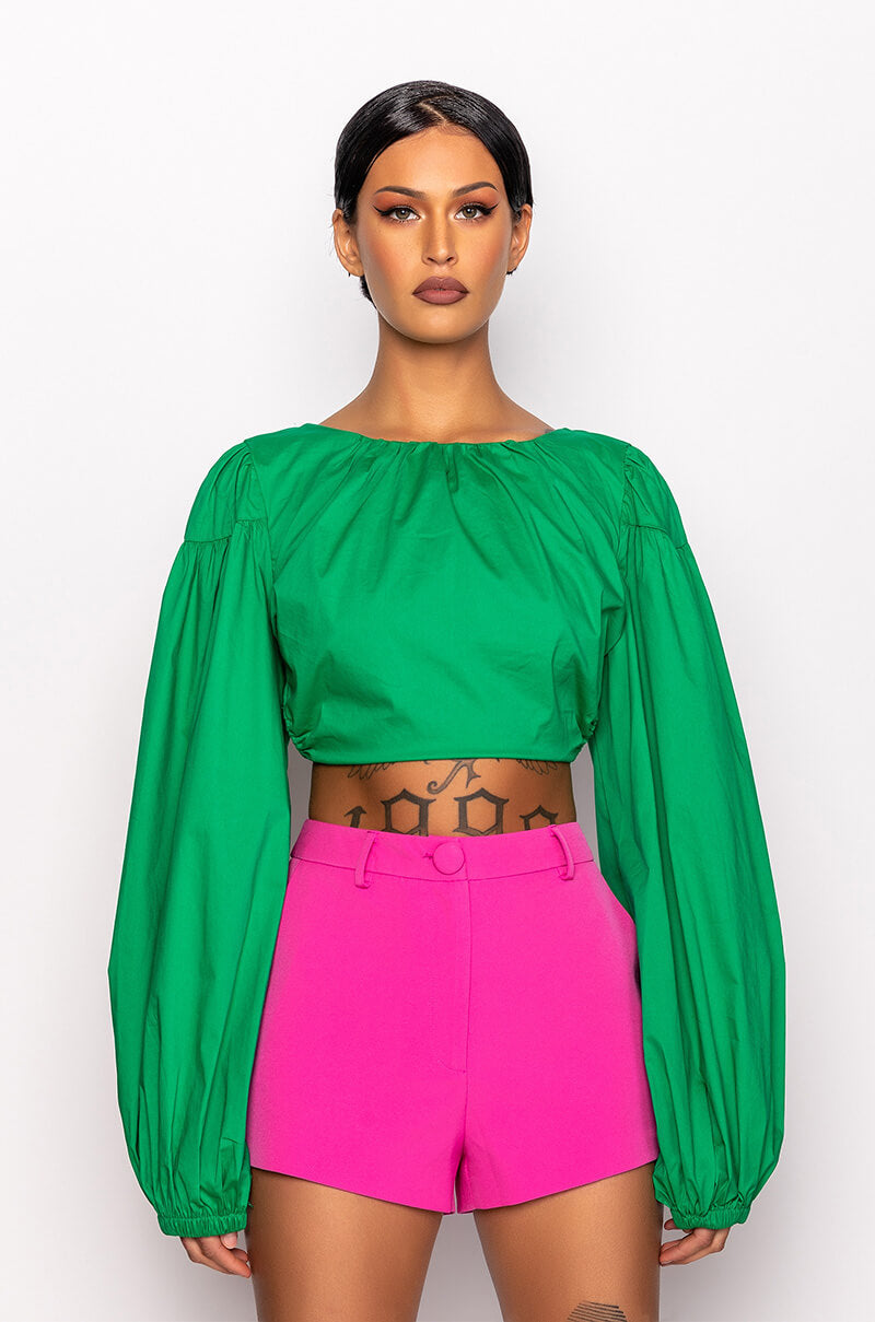 NO WORRIES OPEN BACK BLOUSE