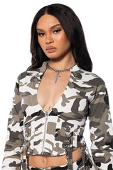 NOT ABOUT IT ZIP UP TOP