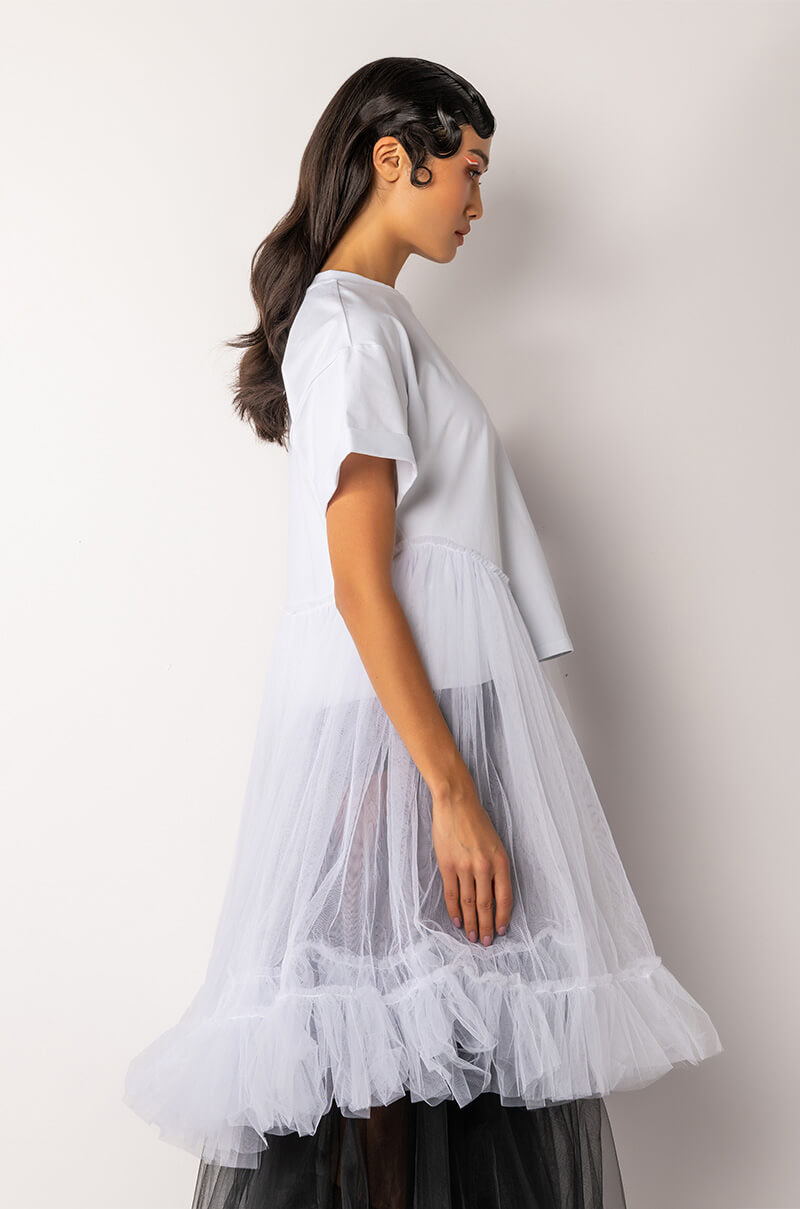 NOT IN THE MOOD OVERSIZED HIGH LOW SHORT SLEEVE TSHIRT