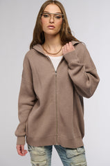 NOT SO BASIC FULL ZIP HOODED SWEATER