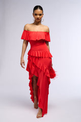 NOT THE EMOJI RUFFLE MAXI DRESS