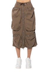 NOT YOUR AVERAGE CARGO MIDI SKIRT