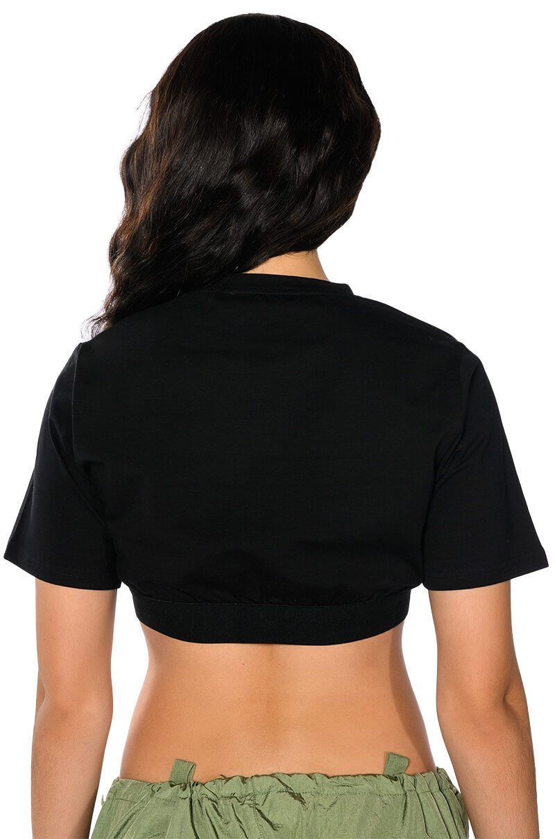 NOT YOUR BABE CROPPED SHORT SLEEVE CREW NECK TSHIRT