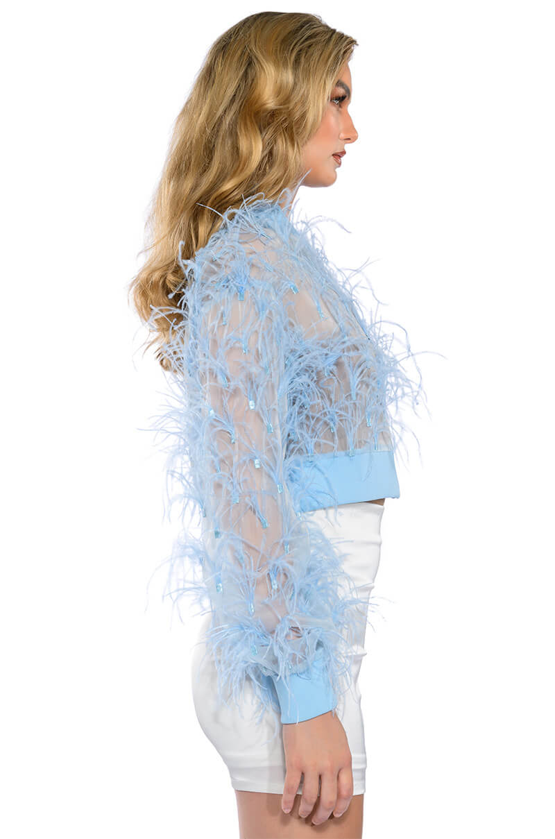 CIPRIANI FEATHER SHEER BOMBER