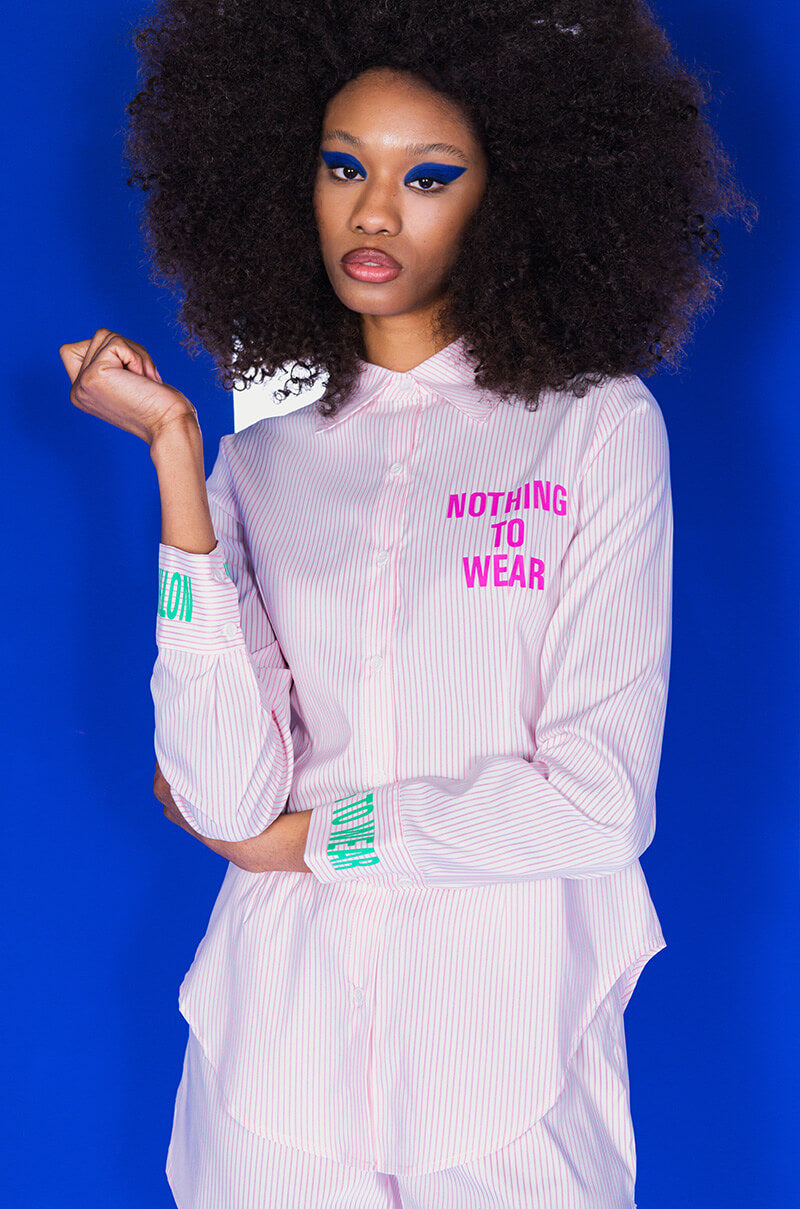 NOTHING TO WEAR STRIPED POPLIN BLOUSE
